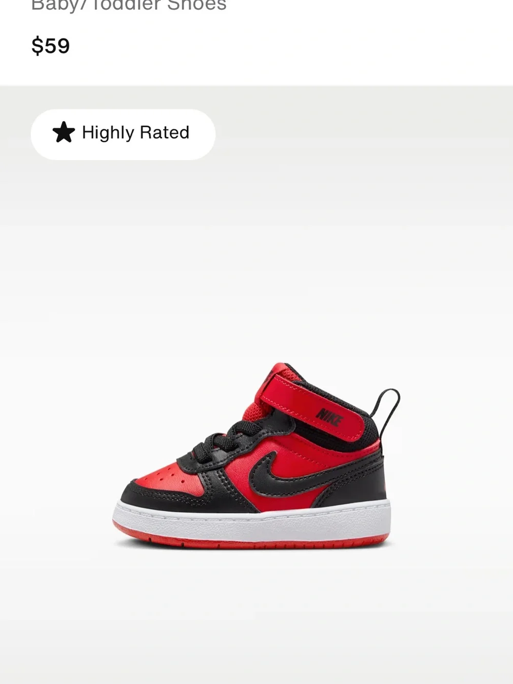 Nike Red & Black Toddler High-Top Sneaker